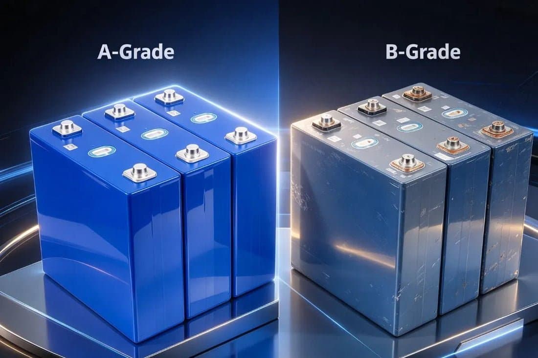 Kiểm tra chất lượng cell pin Grade A dùng cho hệ thống lưu trữ điện mặt trời